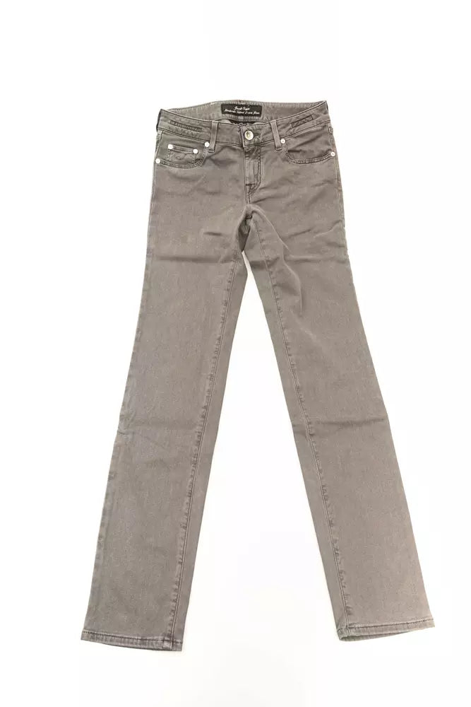  - Gray Cotton-Blend Women Jeans