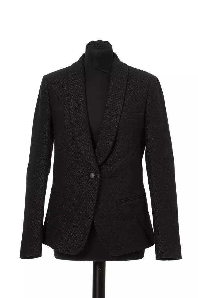  - Black Cotton Women Blazer