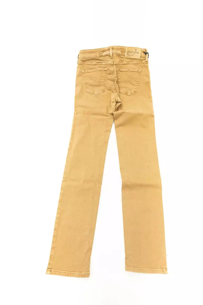  - Beige Cotton Women's Jeans