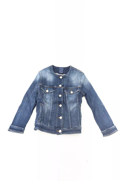  - Blue Cotton Women Jacket