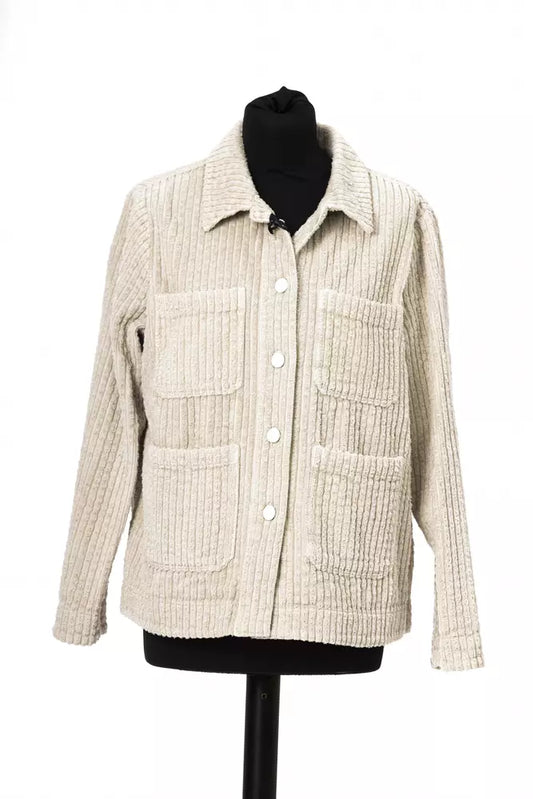  - White Cotton Women Blazer