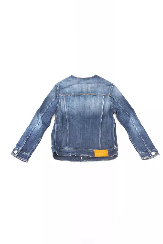  - Blue Cotton Women Jacket