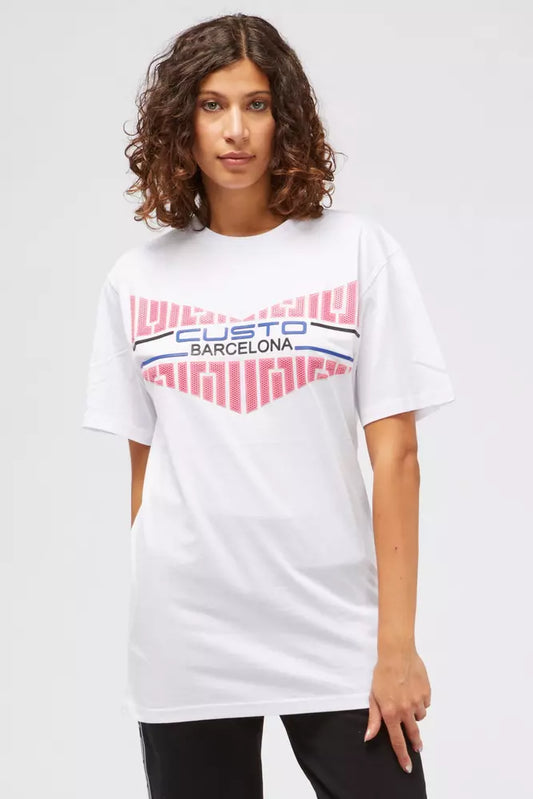  - White Cotton Women T-Shirt