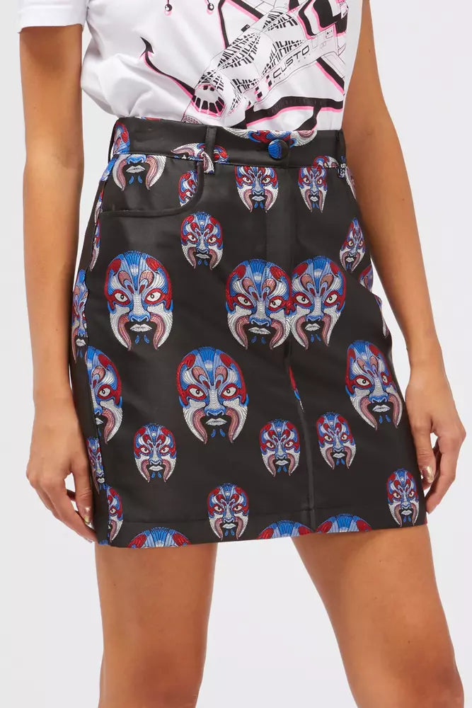  - Black Polyester Women Skirt