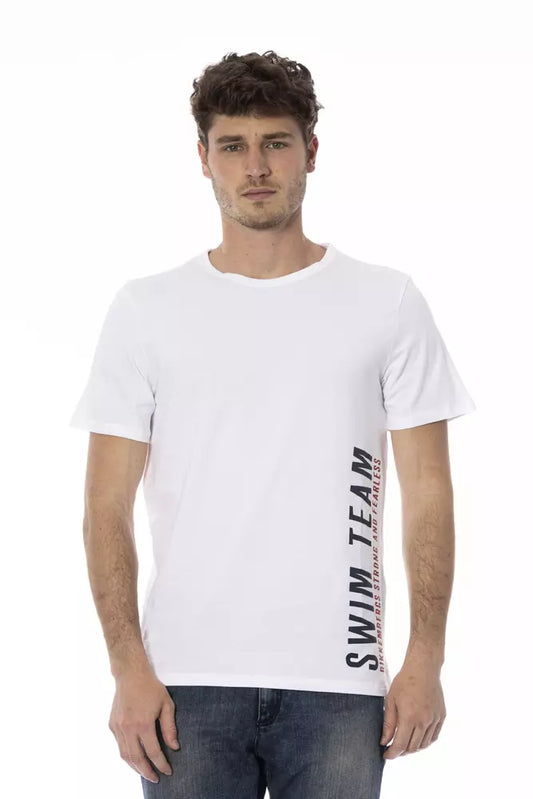  - White Cotton Men T-Shirt