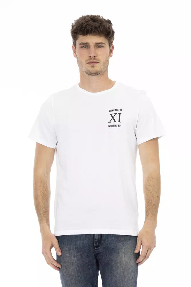  - Elegant White Front Print T-Shirt