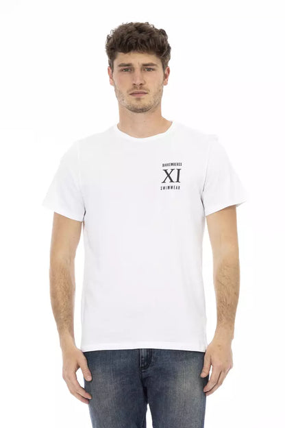  - Elegant White Front Print T-Shirt