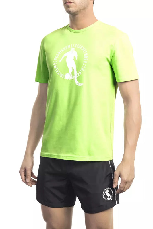  - Green Cotton Men T-Shirt