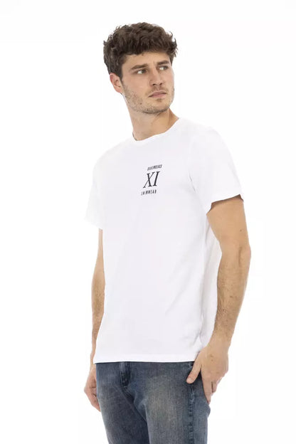  - Elegant White Front Print T-Shirt