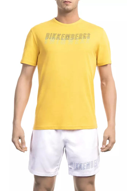  - Yellow Cotton Men T-Shirt