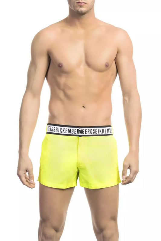  - Yellow Polyamide Men Swim Short