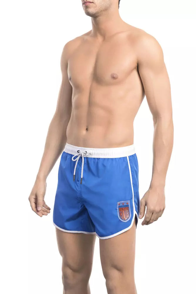  - Blue Polyester Mens Swim Short