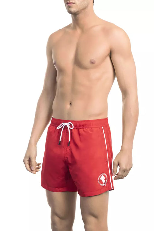  - Red Polyester Men Swim Short