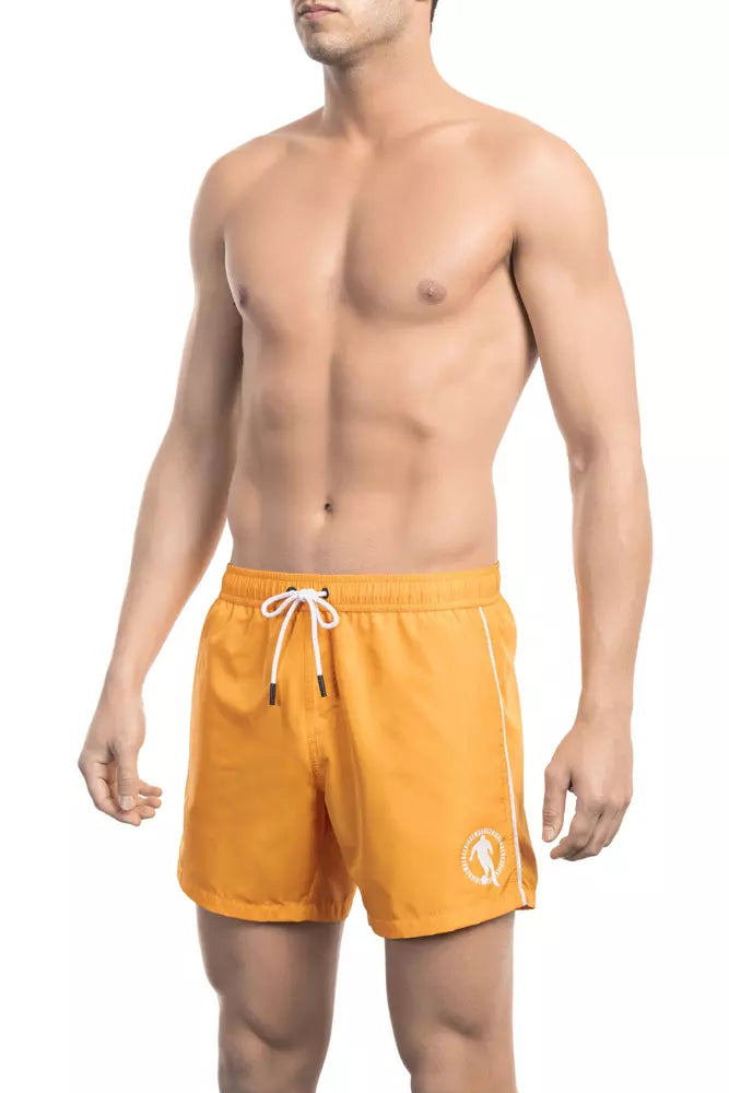  - Orange Polyester Mens Swim Short