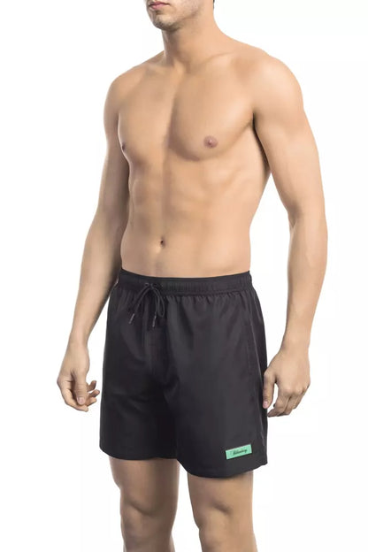  - Black Polyester Men Swim Short