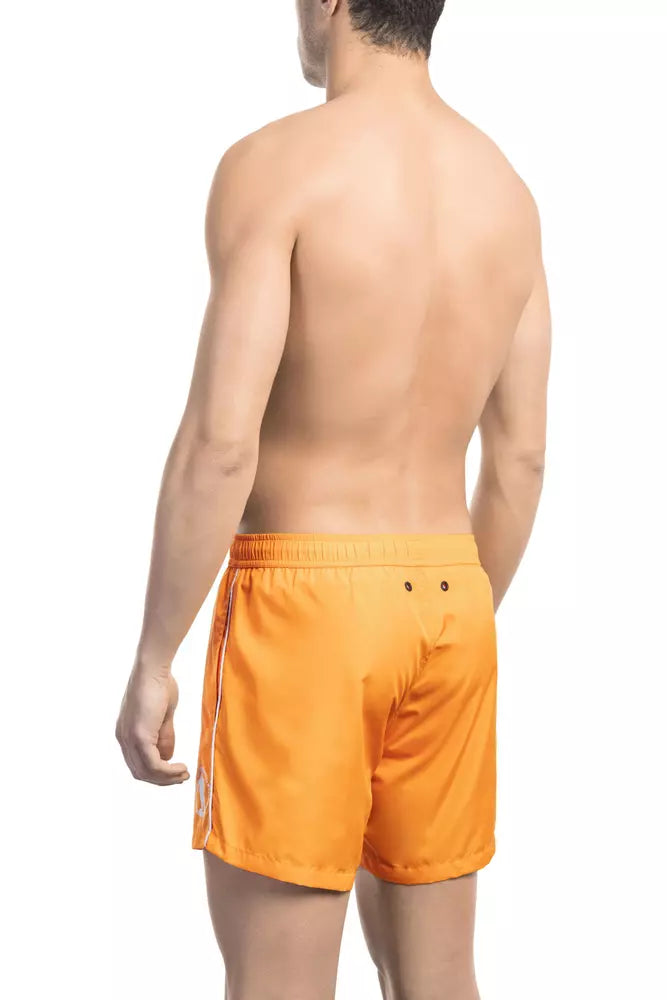  - Orange Polyester Mens Swim Short