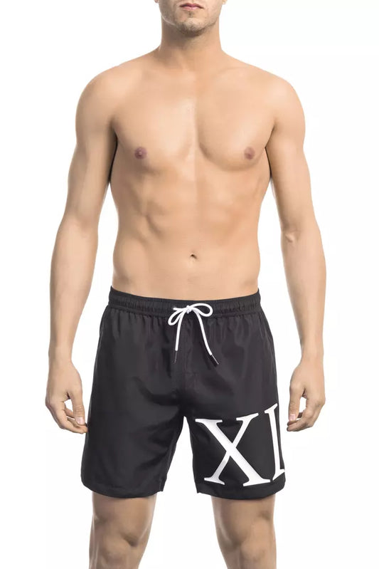  - Black Polyester Men Swim Short