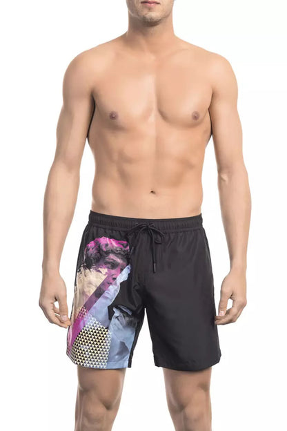  - Black Polyester Men Swim Short