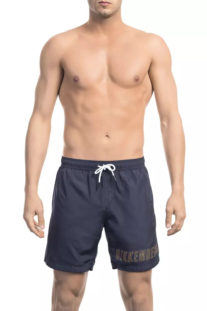  - Blue Polyester Men Swimwear