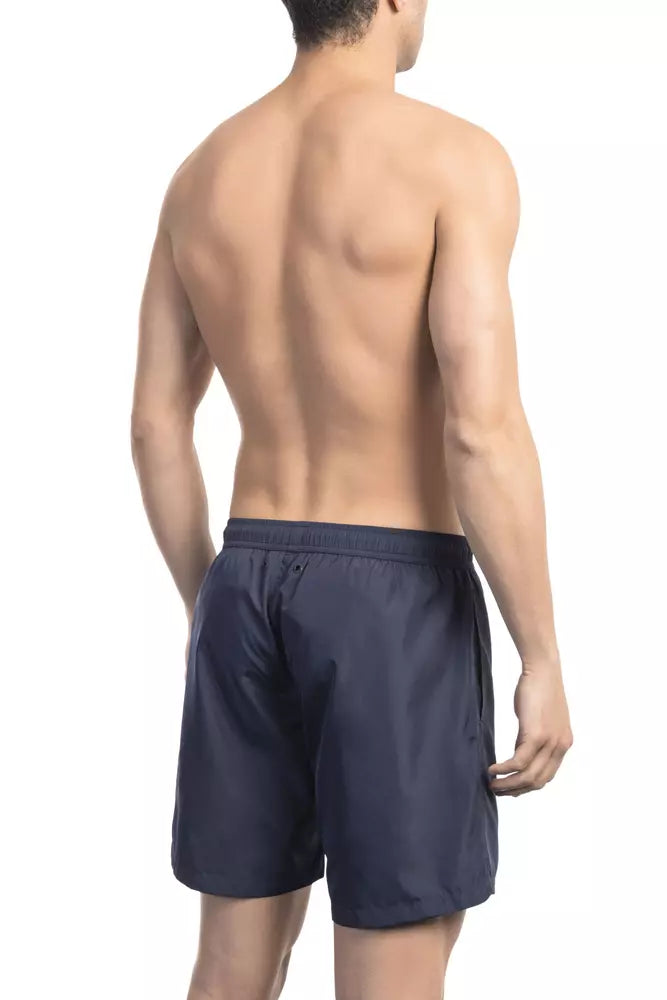  - Blue Polyester Men Swimwear