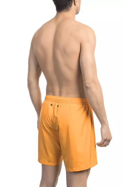  - Orange Polyester Men Swim Short