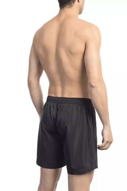  - Black Polyester Men Swim Short