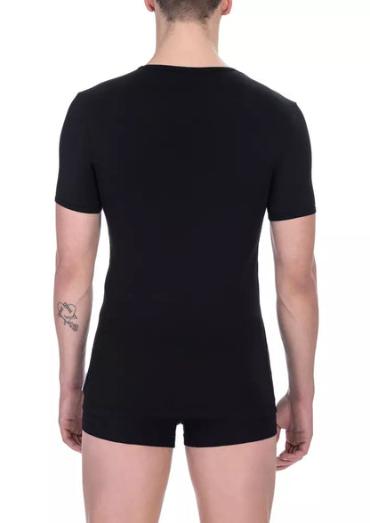  - Black Cotton Men T-Shirt