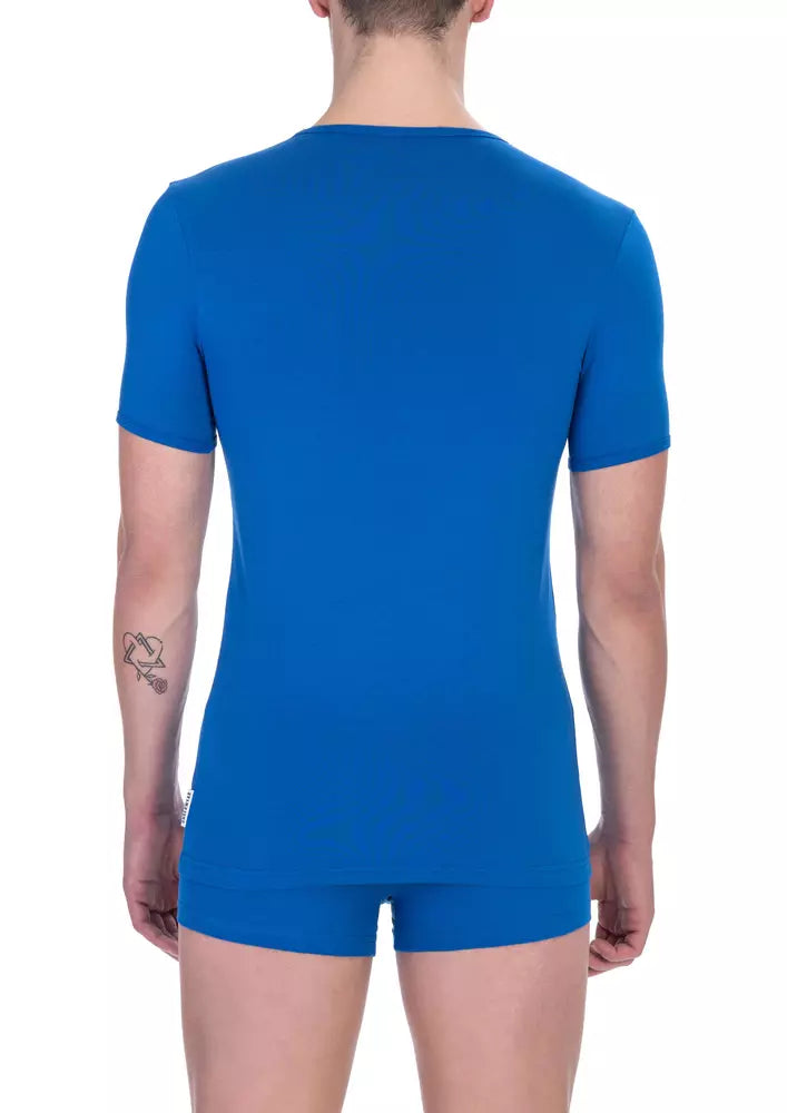  - Blue Cotton Men T-Shirt