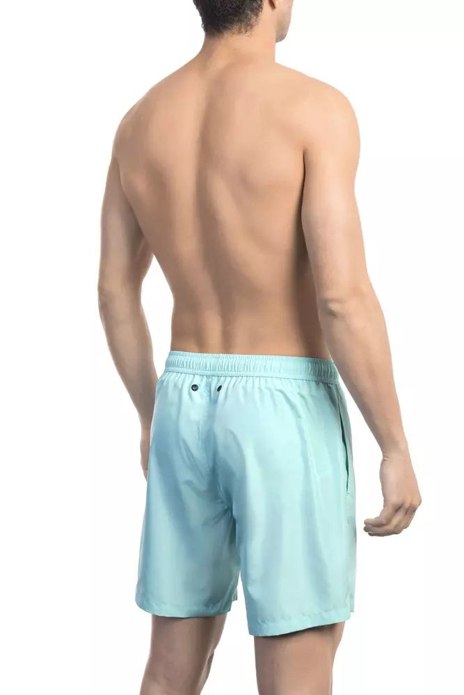  - Light Blue Polyester Men Swim Short