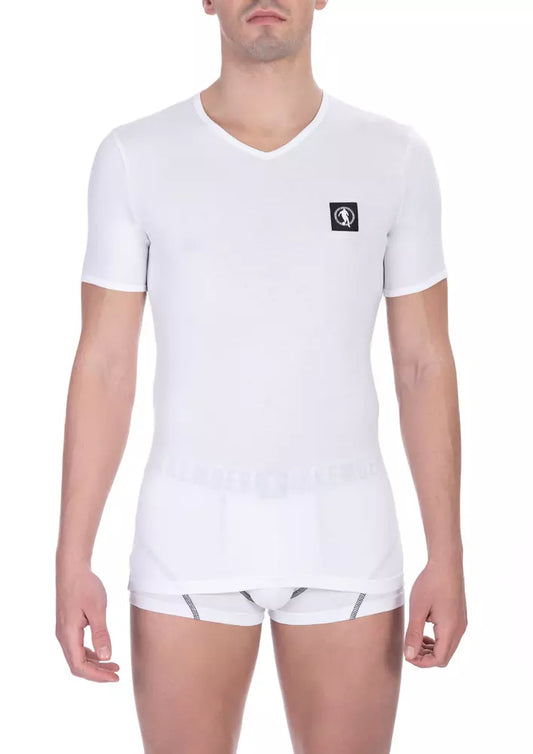  - White Cotton Men T-Shirt