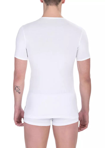  - White Cotton Men T-Shirt