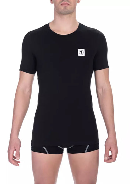  - Black Cotton Men T-Shirt