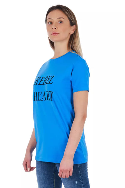  - Light Blue Cotton Women T-Shirt