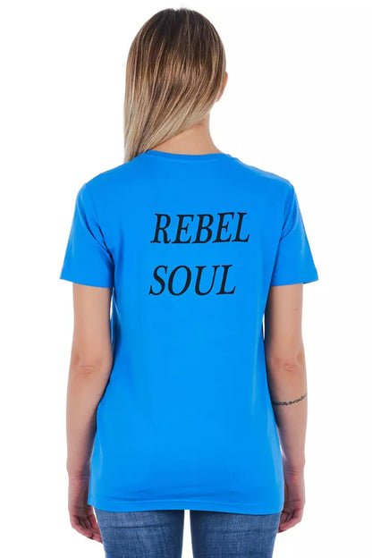  - Light Blue Cotton Women T-Shirt