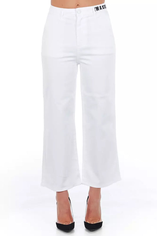  - White Cotton Women Trouser