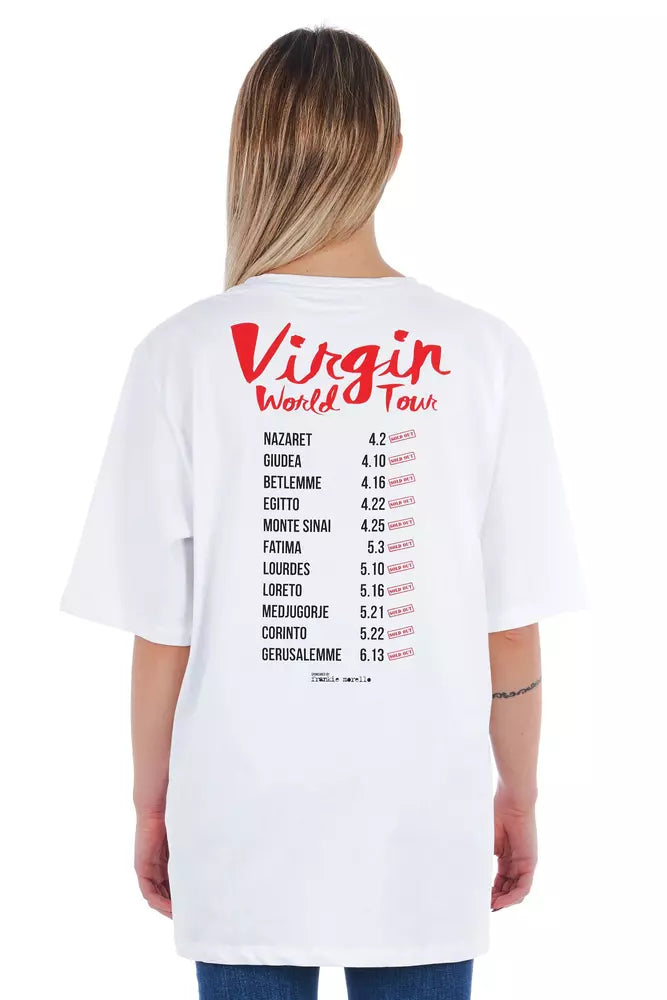  - White Cotton Women T-Shirt