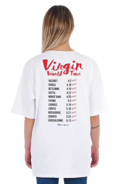  - White Cotton Women T-Shirt