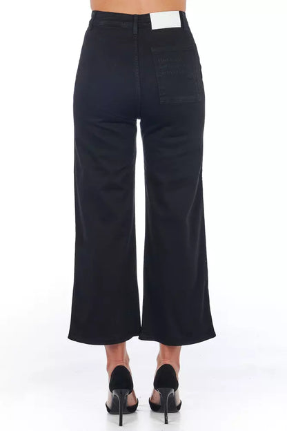  - Black Cotton Women Cropped Pant