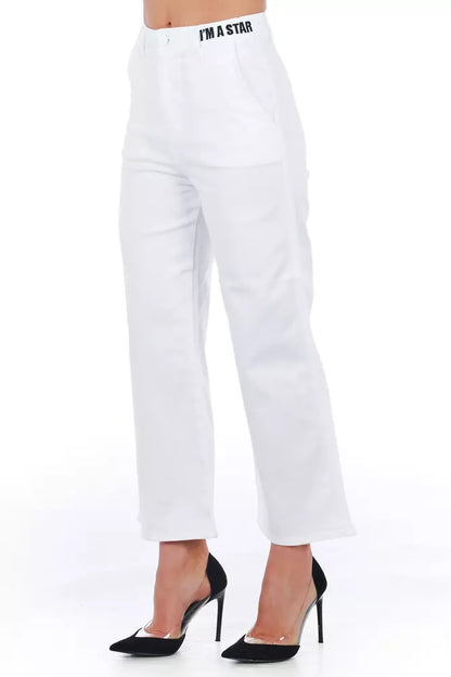  - White Cotton Women Trouser