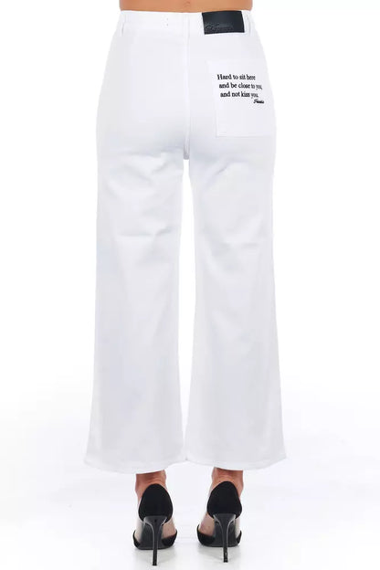  - White Cotton Women Trouser