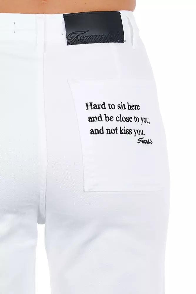  - White Cotton Women Trouser