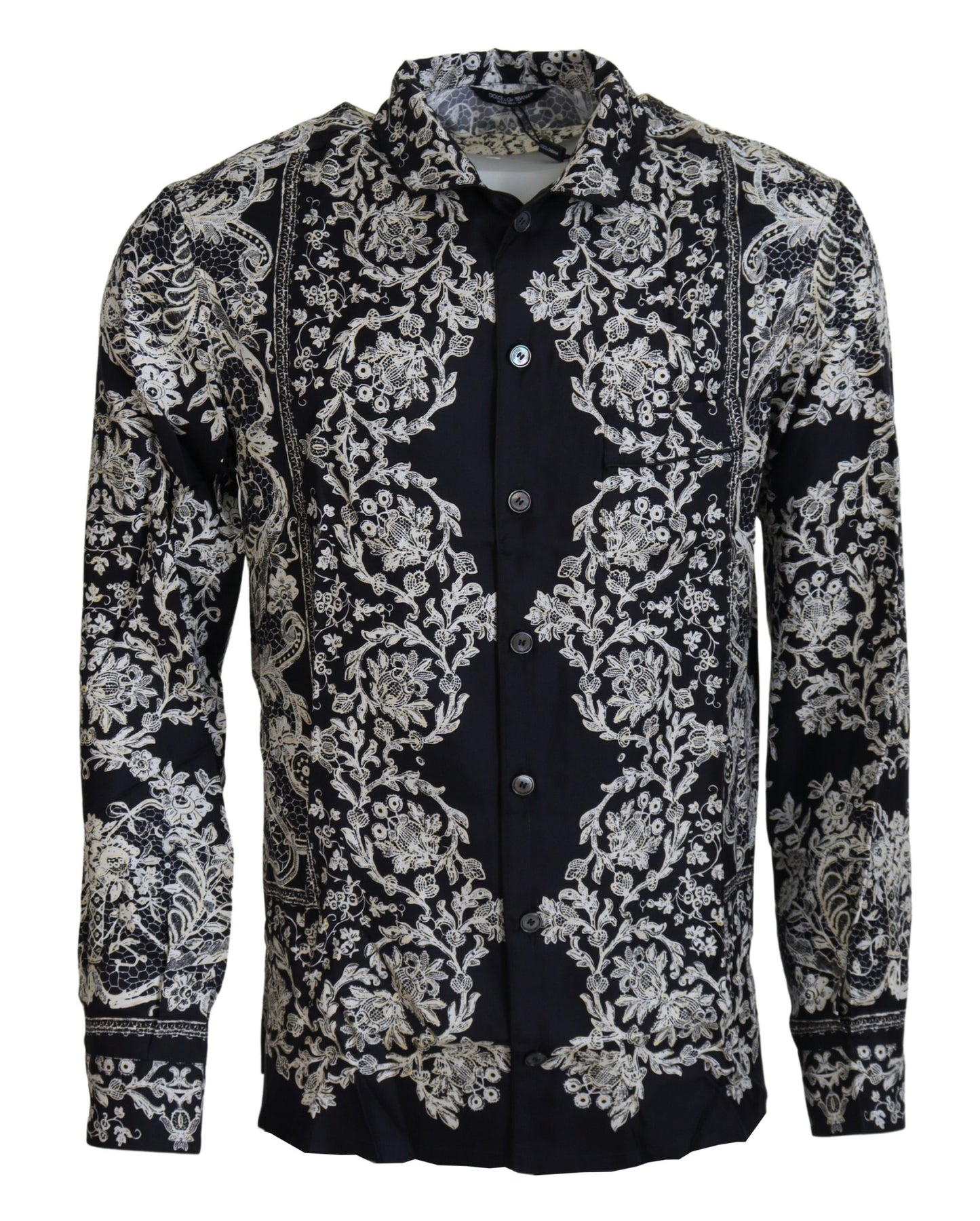  - Elegant Satin Floral Baroque Shirt