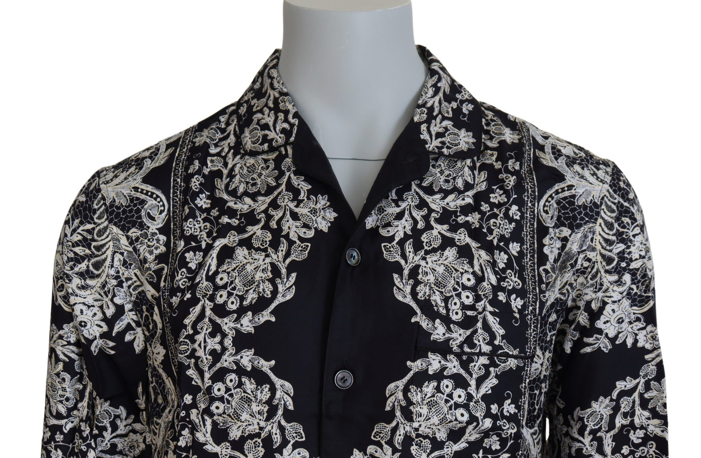  - Elegant Satin Floral Baroque Shirt