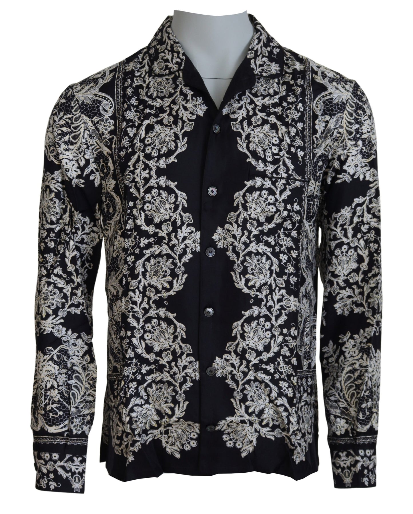  - Elegant Satin Floral Baroque Shirt