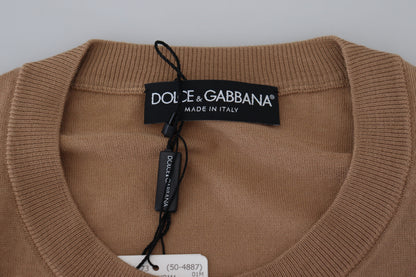 Beige Cashmere Crewneck Pullover Sweater - The Luxe Alliance