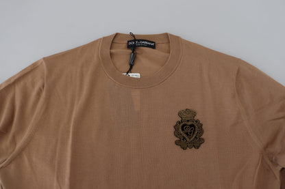 Beige Cashmere Crewneck Pullover Sweater - The Luxe Alliance