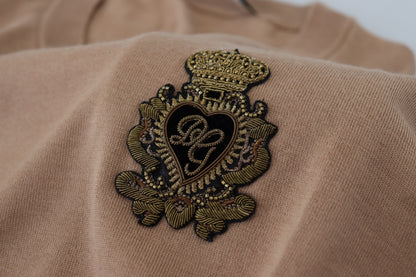 Beige Cashmere Crewneck Pullover Sweater - The Luxe Alliance