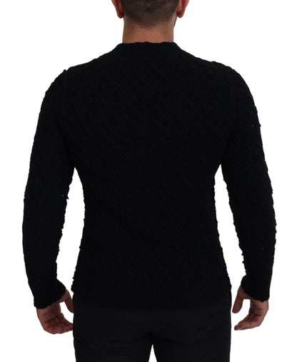  - Elegant Black Wool-Blend V-Neck Sweater