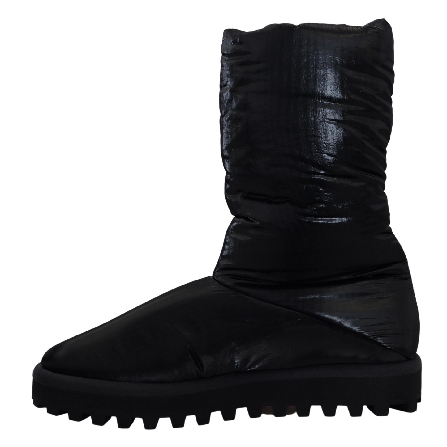  - Elegant Mid-Calf Boots in Black Polyester