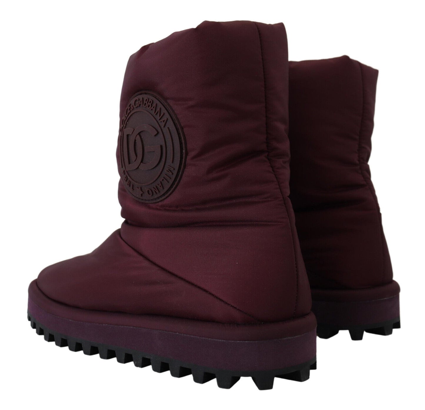  - Elegant Bordeaux Mid Calf Boots